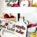  Apple Tiered Tray Decor, Farm Fresh Apple Cider Decor Set, Fall Kitchen Decor, Apple Picking Theme, Farmhouse Tiered Tray Decor
