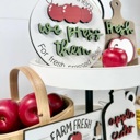  Apple Tiered Tray Decor, Farm Fresh Apple Cider Decor Set, Fall Kitchen Decor, Apple Picking Theme, Farmhouse Tiered Tray Decor