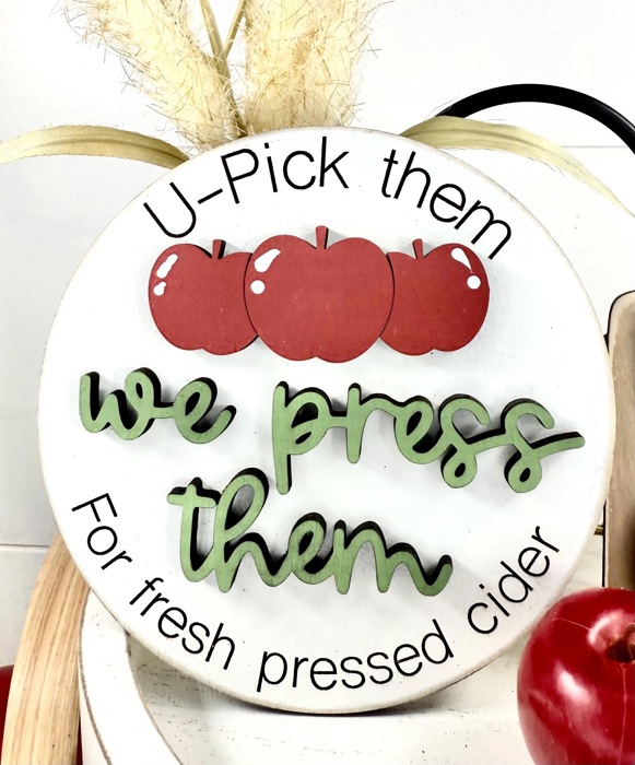 Apple Tiered Tray Decor, Farm Fresh Apple Cider Decor Set, Fall Kitchen Decor, Apple Picking Theme, Farmhouse Tiered Tray Decor