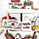  Apple Tiered Tray Decor, Farm Fresh Apple Cider Decor Set, Fall Kitchen Decor, Apple Picking Theme, Farmhouse Tiered Tray Decor