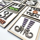  Halloween Wood Sign Set, Tiered Tray Decor, Spooky Farmhouse Halloween Signs, Halloween Home Decor Set, Trick or Treat Decor
