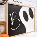  Halloween Boo Framed Wood Sign, Halloween Decoration