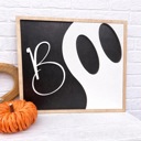  Halloween Boo Framed Wood Sign, Halloween Decoration