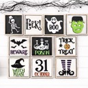  Halloween Wood Sign Set, Tiered Tray Decor, Spooky Farmhouse Halloween Signs, Halloween Home Decor Set, Trick or Treat Decor