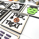  Halloween Wood Sign Set, Tiered Tray Decor, Spooky Farmhouse Halloween Signs, Halloween Home Decor Set, Trick or Treat Decor