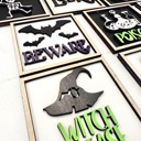  Halloween Wood Sign Set, Tiered Tray Decor, Spooky Farmhouse Halloween Signs, Halloween Home Decor Set, Trick or Treat Decor
