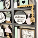  Farmhouse Hutch Tiered Tray Decor Set | Mini Wooden Shelf Sitter | Neutral Home Decor |Neutral Home Accents