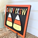  Personalized Candy Corn Sign | Candy Crew Halloween Decor | Kids Halloween Name Sign | Custom Candy Corn Decor | Tier Tray Halloween