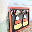  Personalized Candy Corn Sign | Candy Crew Halloween Decor | Kids Halloween Name Sign | Custom Candy Corn Decor | Tier Tray Halloween