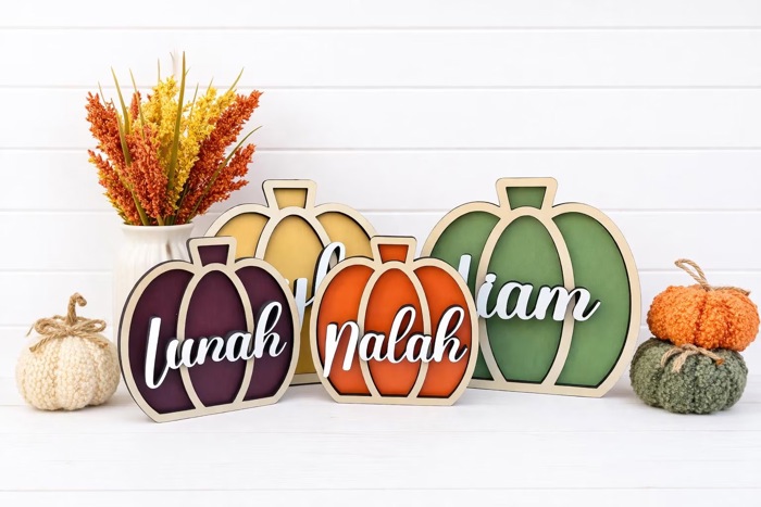 Personalized Pumpkin Family Decor, Pumpkins Custom Fall Decor, Pumpkins, Personalized Family Pumpkins