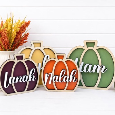 Personalized Pumpkin Family Decor, Pumpkins Custom Fall Decor, Pumpkins, Personalized Family Pumpkins