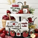  Apple Tiered Tray Decor, Farm Fresh Apple Cider Decor Set, Fall Kitchen Decor, Apple Picking Theme, Farmhouse Tiered Tray Decor