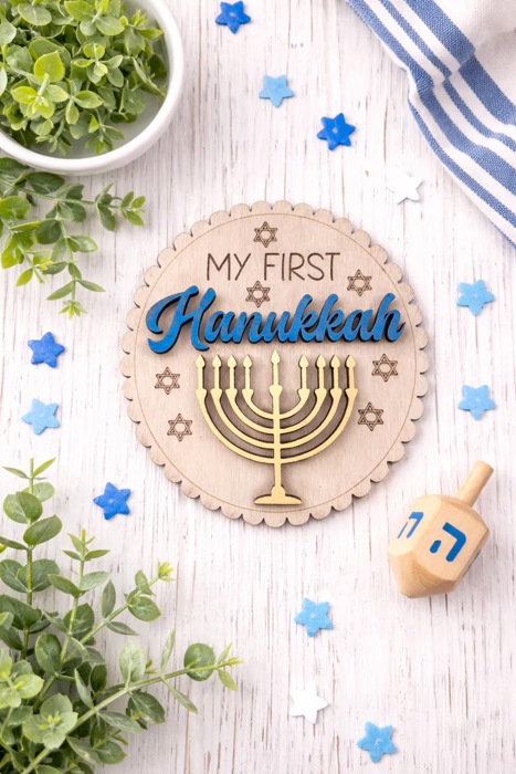 My First Hanukkah Milestone Baby Disc, Baby Milestone Cards,My First Holiday Milestones,Expecting Mom Gift, Baby Shower Gift,Baby Photo Prop