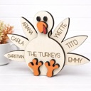  Personalized Turkey Name Sign, Family Thanksgiving Decor, Custom Wooden Turkey, Kids Name Sign, Fall Shelf Sitter, Thanksgiving Centerpiece