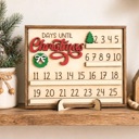  Days Until Christmas Countdown Sign, Wooden Christmas Countdown Calendar, Reusable Holiday Countdown Board, Farmhouse Christmas Decor