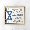  Hanukkah Tiered Tray Decor Set | Jewish Holiday Decor | Happy Hanukkah Signs | Menorah Dreidel Latke Decor | Hanukkah Home Decor