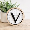 Circle W/ Initial Neutral Family Themed Tiered Tray Decor,Family Tiered Tray Signs