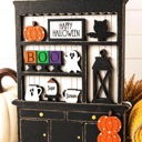  Halloween Hutch Decor | Halloween Tiered Tray Decor | Mini Halloween Shelf Sitter | Farmhouse Halloween Decor | BOO Pumpkin Ghost Decor