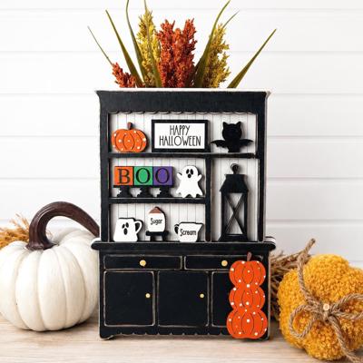 Halloween Hutch Decor | Halloween Tiered Tray Decor | Mini Halloween Shelf Sitter | Farmhouse Halloween Decor | BOO Pumpkin Ghost Decor