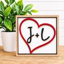 Heart With Initials Neutral Family Themed Tiered Tray Decor,Family Tiered Tray Signs