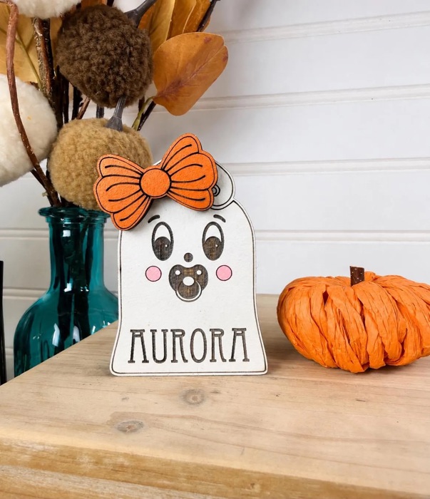Personalized Ghost Family Member | Individual Ghost Shelf Sitter | Custom Halloween Ghost Decor | Add-On Ghost | Family Name Ghost