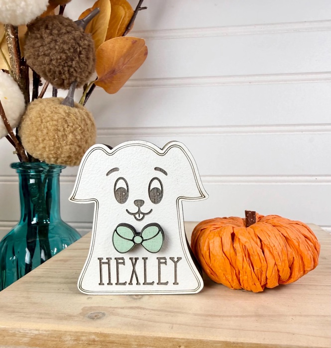 Personalized Ghost Family Member | Individual Ghost Shelf Sitter | Custom Halloween Ghost Decor | Add-On Ghost | Family Name Ghost