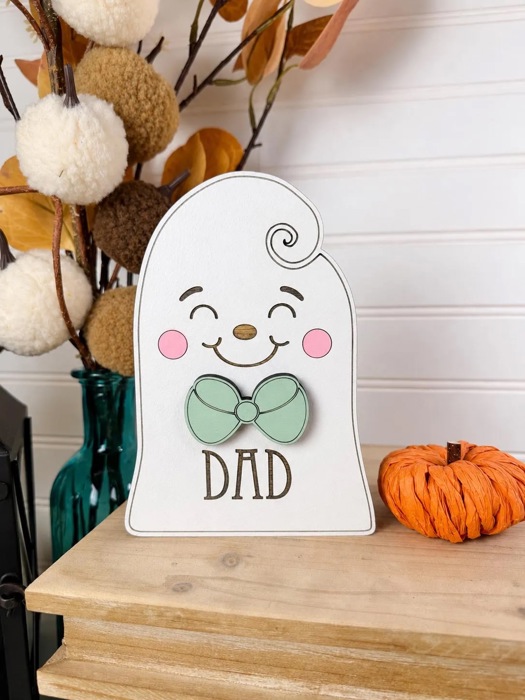 Personalized Ghost Family Member | Individual Ghost Shelf Sitter | Custom Halloween Ghost Decor | Add-On Ghost | Family Name Ghost