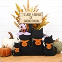  Personalized Halloween Cat Family Sign, Custom Cat Decor, Black Cat Shelf Sitter, Halloween Family Name Sign, Fall Tiered Tray Decor