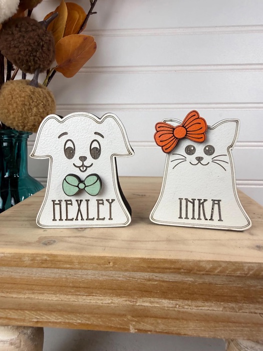 Personalized Ghost Family Member | Individual Ghost Shelf Sitter | Custom Halloween Ghost Decor | Add-On Ghost | Family Name Ghost