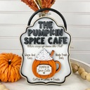  Pumpkin Spice Tiered Tray Decor | Fall Coffee Bar Decor | Pumpkin Spice Latte Wood Sign Set | Autumn Farmhouse Shelf Sitter | Fall Decor