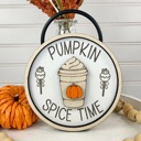  Pumpkin Spice Tiered Tray Decor | Fall Coffee Bar Decor | Pumpkin Spice Latte Wood Sign Set | Autumn Farmhouse Shelf Sitter | Fall Decor