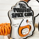  Pumpkin Spice Tiered Tray Decor | Fall Coffee Bar Decor | Pumpkin Spice Latte Wood Sign Set | Autumn Farmhouse Shelf Sitter | Fall Decor