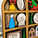  Christmas Mini Hutch Decor, Wooden Christmas Shelf Sitter, Miniature Holiday Decor, Christmas Tier Tray Decor,Farmhouse Christmas Decoration