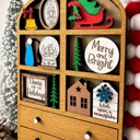  Christmas Mini Hutch Decor, Wooden Christmas Shelf Sitter, Miniature Holiday Decor, Christmas Tier Tray Decor,Farmhouse Christmas Decoration