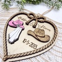  Personalized Western Wedding Ornament, Cowboy Couple Christmas Ornament, Bride Groom Gift, Rustic Wedding Keepsake, Newlywed Ornament