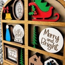  Christmas Mini Hutch Decor, Wooden Christmas Shelf Sitter, Miniature Holiday Decor, Christmas Tier Tray Decor,Farmhouse Christmas Decoration