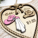  Personalized Western Wedding Ornament, Cowboy Couple Christmas Ornament, Bride Groom Gift, Rustic Wedding Keepsake, Newlywed Ornament
