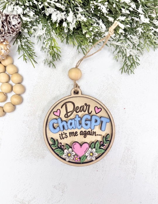 Funny AI Christmas Ornament 2026, ChatGPT Inspired Ornament, Tech Lover Gift, Coworker Gift, Office Christmas Gift, AI Keepsake
