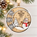  Personalized Family Christmas Ornament, Snowman Family Ornament, Custom Name Snowflake Ornament, Wooden Christmas Tree Ornament 2026