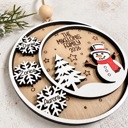  Personalized Family Christmas Ornament, Snowman Family Ornament, Custom Name Snowflake Ornament, Wooden Christmas Tree Ornament 2026