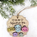  Squishies Christmas Ornament, Cute Squishy Toy Lover Gift, Kids Christmas Ornament, Boy Girl Holiday Gift, Wooden Ornament