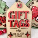  Christmas Tiered Tray Decor, Gift Wrapping Christmas Signs, Christmas Shelf Sitters, Holiday Tier Tray Decor, Christmas Gift Decor