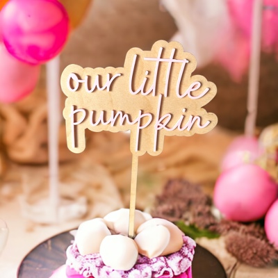 Our Little Pumpkin Cake Topper