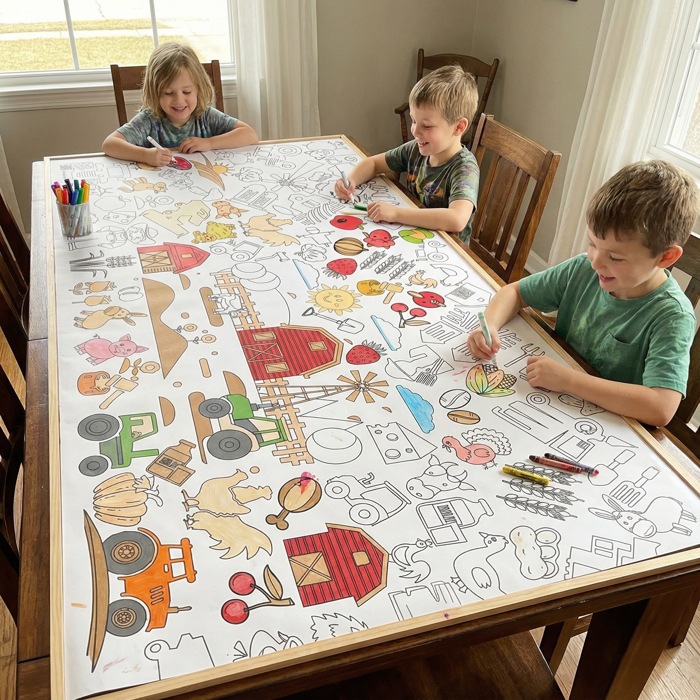 Personalized Coloring Tablecloth *Choose Your Theme*