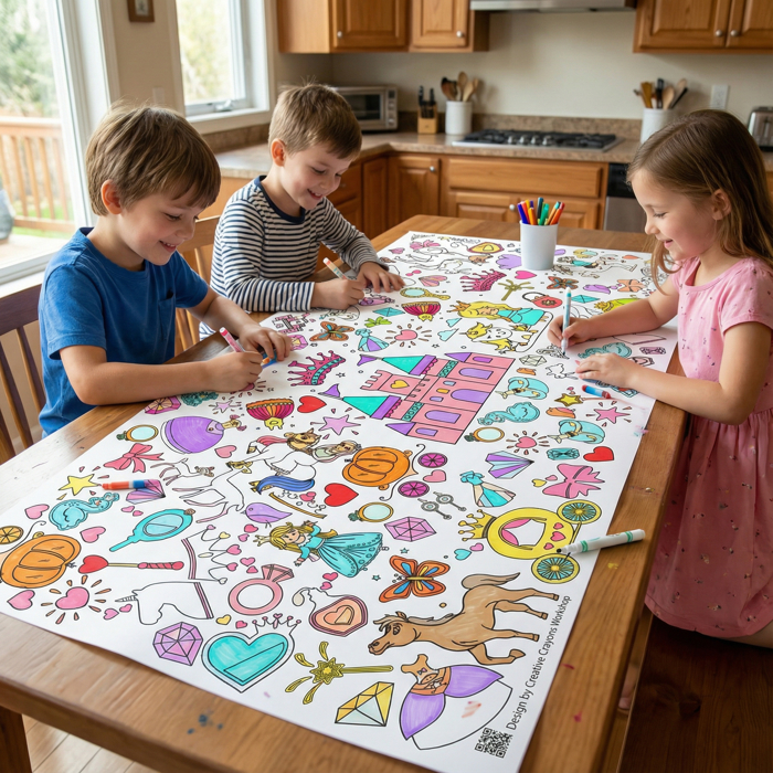 Personalized Coloring Tablecloth *Choose Your Theme*