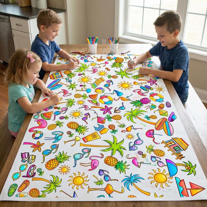 Personalized Coloring Tablecloth *Choose Your Theme*