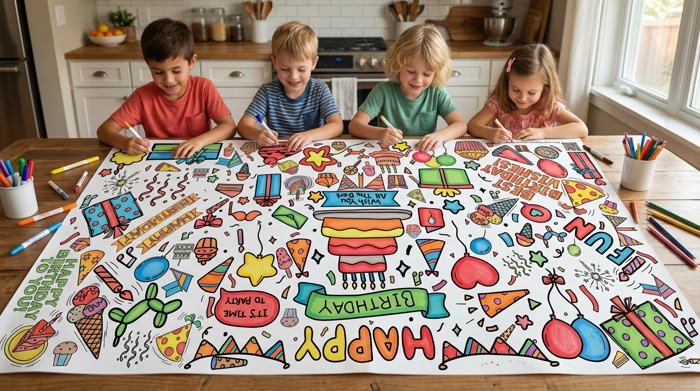 Personalized Coloring Tablecloth *Choose Your Theme*