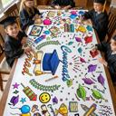  Graduation Coloring Tablecloth