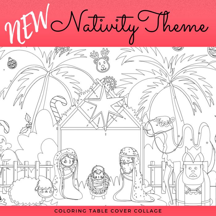Personalized Christmas Coloring Tablecloth