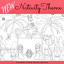Nativity Christmas Personalized Christmas Coloring Tablecloth